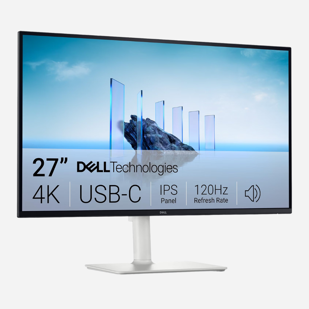 Dell S2725QC 27-inch 4K Monitor on a clean minimalist desk